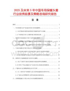2025及未來5年中國冬用保暖頭套行業(yè)投資前景及策略咨詢研究報告