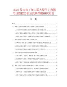 2025及未來5年中國大型壓力容器市場數(shù)據(jù)分析及競爭策略研究報告