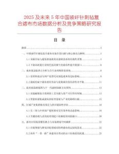 2025及未来5年中国玻纤针刺毡复合滤布市场数据分析及竞争策略研究报告