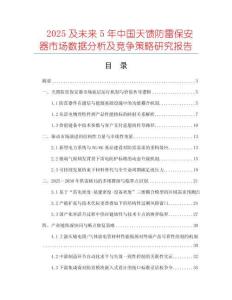 2025及未來5年中國天饋防雷保安器市場數據分析及競爭策略研究報告