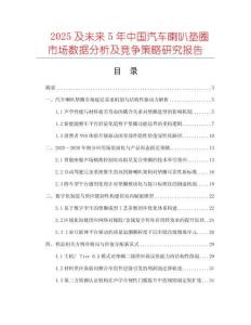 2025及未來5年中國汽車喇叭墊圈市場數(shù)據(jù)分析及競爭策略研究報告