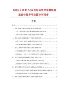 2025及未來5-10年起動預熱裝置項目投資價值市場數(shù)據(jù)分析報告