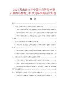2025及未来5年中国全点阵荧光显示屏市场数据分析及竞争策略研究报告
