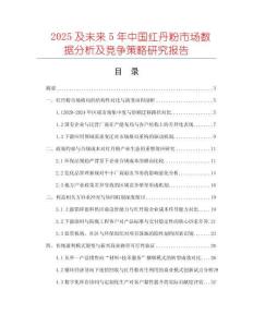 2025及未來5年中國紅丹粉市場數據分析及競爭策略研究報告