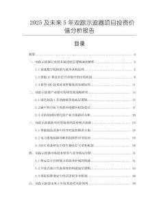 2025及未來(lái)5年雙蹤示波器項(xiàng)目投資價(jià)值分析報(bào)告