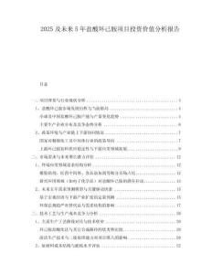 2025及未來5年鹽酸環(huán)己胺項(xiàng)目投資價(jià)值分析報(bào)告