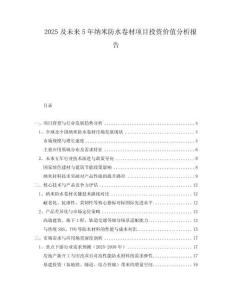 2025及未來5年納米防水卷材項目投資價值分析報告
