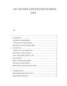 2025-2030鈣鈦礦光伏組件穩(wěn)定性提升技術(shù)路線對(duì)比報(bào)告