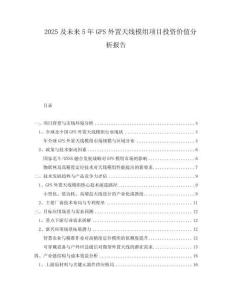 2025及未來5年GPS外置天線模組項目投資價值分析報告