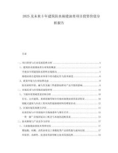 2025及未來5年建筑防水嵌縫油膏項(xiàng)目投資價(jià)值分析報(bào)告