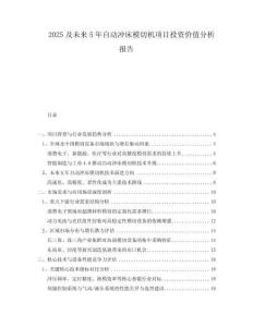 2025及未來(lái)5年自動(dòng)沖床模切機(jī)項(xiàng)目投資價(jià)值分析報(bào)告