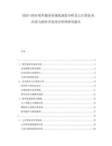 2025-2030軟件服務(wù)業(yè)現(xiàn)狀深度分析及云計(jì)算技術(shù)應(yīng)用與軟件開(kāi)發(fā)項(xiàng)目管理研究報(bào)告