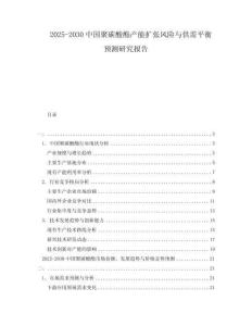 2025-2030中國聚碳酸酯產(chǎn)能擴(kuò)張風(fēng)險與供需平衡預(yù)測研究報告