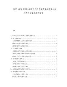 2025-2030中國元宇宙內(nèi)容開發(fā)生態(tài)系統(tǒng)構建與創(chuàng)作者經(jīng)濟變現(xiàn)模式探索