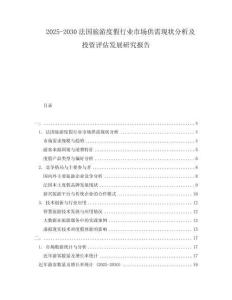 2025-2030法國(guó)旅游度假行業(yè)市場(chǎng)供需現(xiàn)狀分析及投資評(píng)估發(fā)展研究報(bào)告