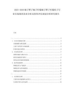 2025-2030柚子橙子柚子檸檬柚子橙子檸檬桔子行業(yè)市場(chǎng)現(xiàn)狀需求分析及投資評(píng)估規(guī)劃分析研究報(bào)告