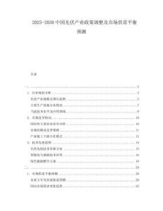 2025-2030中國光伏產(chǎn)業(yè)政策調(diào)整及市場供需平衡預測