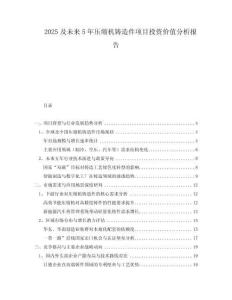 2025及未來(lái)5年壓縮機(jī)鑄造件項(xiàng)目投資價(jià)值分析報(bào)告