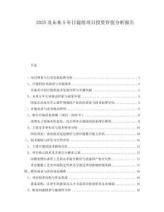 2025及未來5年目鏡組項目投資價值分析報告