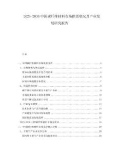 2025-2030中國(guó)碳纖維材料市場(chǎng)供需狀況及產(chǎn)業(yè)發(fā)展研究報(bào)告