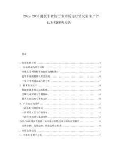 2025-2030滑板車智能行業(yè)市場運(yùn)行情況需生產(chǎn)評估布局研究報(bào)告
