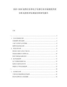 2025-2030氛圍音樂和電子樂器行業(yè)市場現(xiàn)狀供需分析及投資評估規(guī)劃分析研究報告