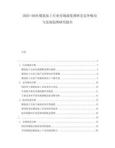 2025-2030煤炭加工行業(yè)市場(chǎng)深度調(diào)研及競(jìng)爭(zhēng)格局與發(fā)展趨勢(shì)研究報(bào)告