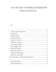 2025-2030房地產(chǎn)開發(fā)商業(yè)模式市場環(huán)境投資風(fēng)險(xiǎn)評(píng)估資產(chǎn)運(yùn)營前景方案