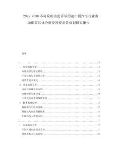 2025-2030不可簡(jiǎn)稱為更詳盡的論中國(guó)汽車行業(yè)市場(chǎng)供需具體分析及投資前景規(guī)劃研究報(bào)告