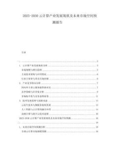 2025-2030云計算產業(yè)發(fā)展現狀及未來市場空間預測報告