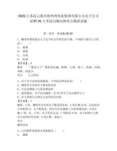2025江蘇連云港市海州灣發(fā)展集團(tuán)有限公司及子公司招聘20人考前自測(cè)高頻考點(diǎn)模擬試題及答案詳解（奪冠