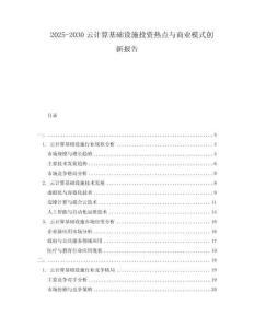 2025-2030云計算基礎設施投資熱點與商業(yè)模式創(chuàng)新報告