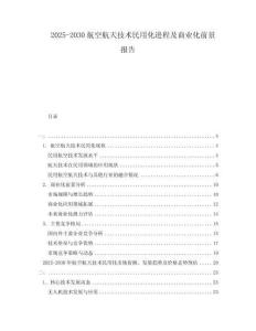 2025-2030航空航天技術(shù)民用化進(jìn)程及商業(yè)化前景報(bào)告