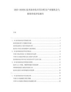 2025-20305G技術(shù)商業(yè)化應(yīng)用分析及產(chǎn)業(yè)鏈機(jī)會(huì)與投資價(jià)值評(píng)估報(bào)告