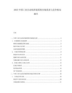 2025中國工業(yè)自動化控制系統(tǒng)市場需求與競爭格局報告