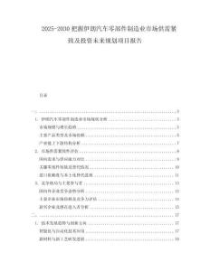 2025-2030把握伊朗汽車(chē)零部件制造業(yè)市場(chǎng)供需緊致及投資未來(lái)規(guī)劃項(xiàng)目報(bào)告