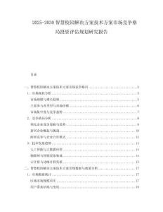2025-2030智慧校園解決方案技術(shù)方案市場(chǎng)競(jìng)爭(zhēng)格局投資評(píng)估規(guī)劃研究報(bào)告
