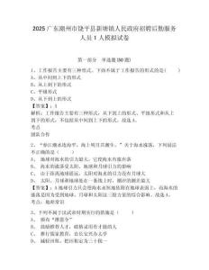 2025廣東潮州市饒平縣新塘鎮人民政府招聘后勤服務人員1人模擬試卷精編答案詳解