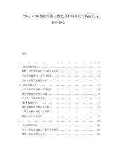 2025-2030植物纖維生物復(fù)合材料開發(fā)市場前景與行業(yè)規(guī)劃