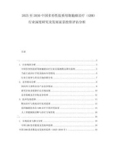 2025至2030中國多形性膠質(zhì)母細(xì)胞瘤治療（GBM）行業(yè)深度研究及發(fā)展前景投資評(píng)估分析