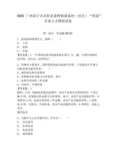 2025廣西南寧市賓陽縣新橋鎮儲備村（社區）“兩委”后備人才模擬試卷及答案詳解（最新）