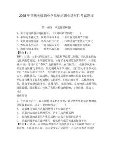 2025年重慶傳媒職業(yè)學院單招職業(yè)適應性考試題庫及參考答案詳解【奪分金卷】