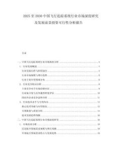 2025至2030中國(guó)飛行追蹤系統(tǒng)行業(yè)市場(chǎng)深度研究及發(fā)展前景投資可行性分析報(bào)告