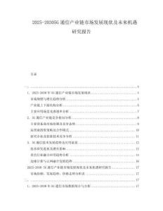 2025-20305G通信產(chǎn)業(yè)鏈?zhǔn)袌?chǎng)發(fā)展現(xiàn)狀及未來(lái)機(jī)遇研究報(bào)告