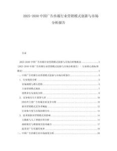 2025-2030中國廣告?zhèn)髅叫袠I(yè)營銷模式創(chuàng)新與市場分析報告
