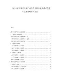 2025-2030數(shù)字經(jīng)濟(jì)產(chǎn)業(yè)生態(tài)分析及商業(yè)模式與資本運(yùn)作策略研究報(bào)告