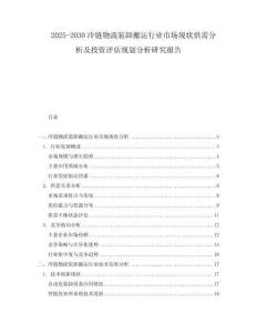 2025-2030冷鏈物流裝卸搬運(yùn)行業(yè)市場現(xiàn)狀供需分析及投資評(píng)估規(guī)劃分析研究報(bào)告