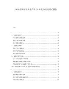 2025中國網(wǎng)絡(luò)文學(xué)產(chǎn)業(yè)IP開發(fā)與變現(xiàn)模式報(bào)告