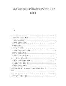 2025-2030中國工業(yè)氣體市場格局與特種氣體國產(chǎn)化進度