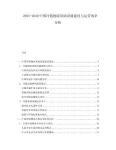 2025-2030中國冷鏈物流基礎(chǔ)設(shè)施建設(shè)與運(yùn)營效率分析